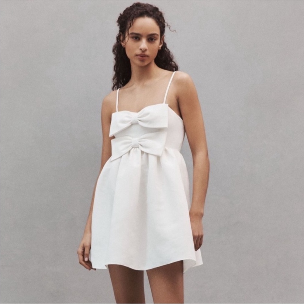 Sachin and Babi Sloane Taffeta Double-Bow Pleated Mini Dress